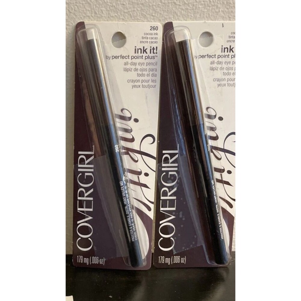 2 Covergirl Ink It! 260 Cocoa Ink Perfect Point Plus All Day Eye Pencil Eyeliner